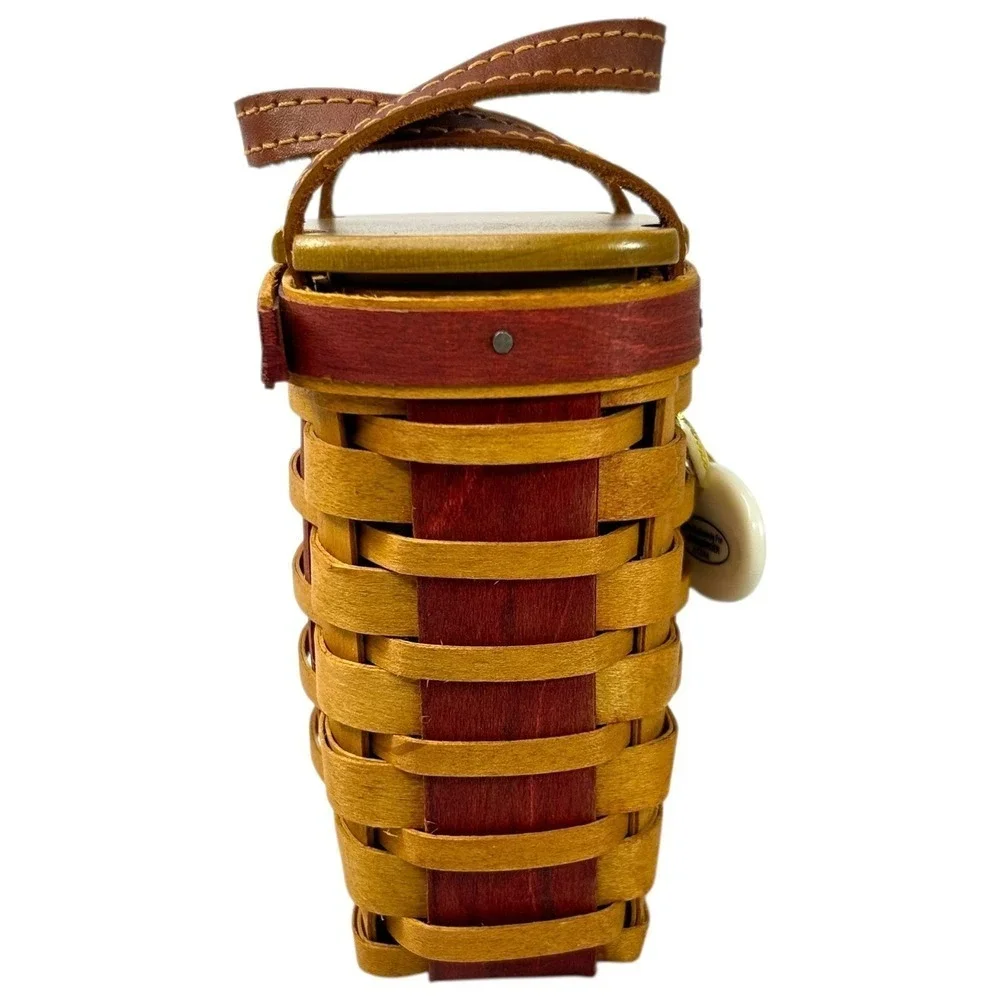 Longaberger LITTLE SHOPPER BASKET 2008 Tree Trimming Lid Liner Protector Tie-on